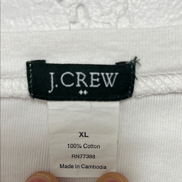 J.Crew White Long Sleeve Tee Size XL - Picture 3 of 6